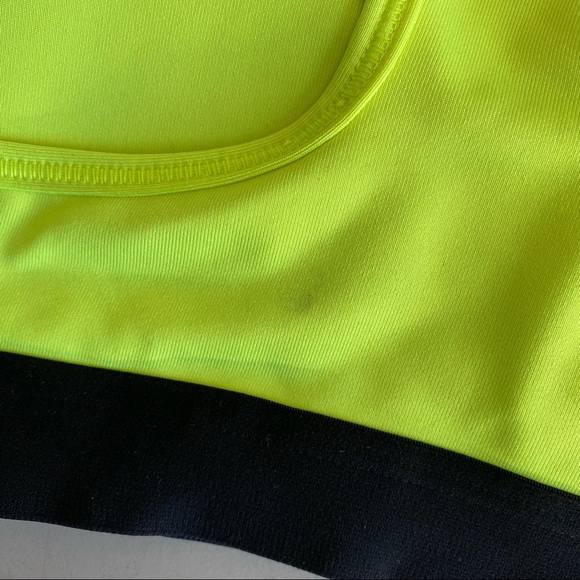Nike Pro Dri-Fit Women's XS Neon Yellow Swoosh Logo Racerback Sports Bra - Picture 5 of 8